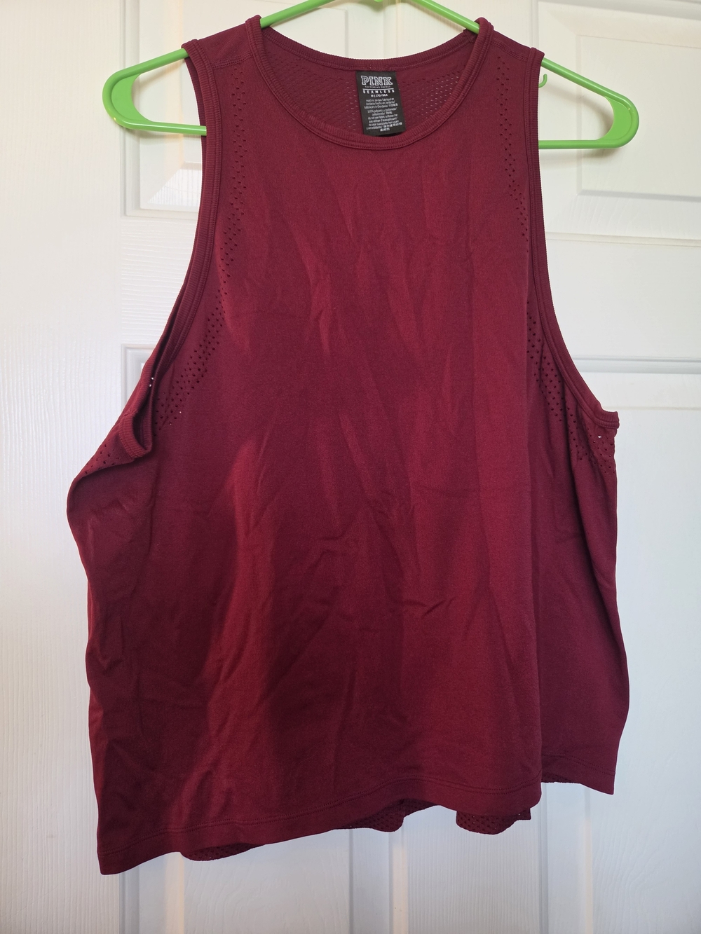 PINK Womens Wine Colored Sleeveless Muscle Tank